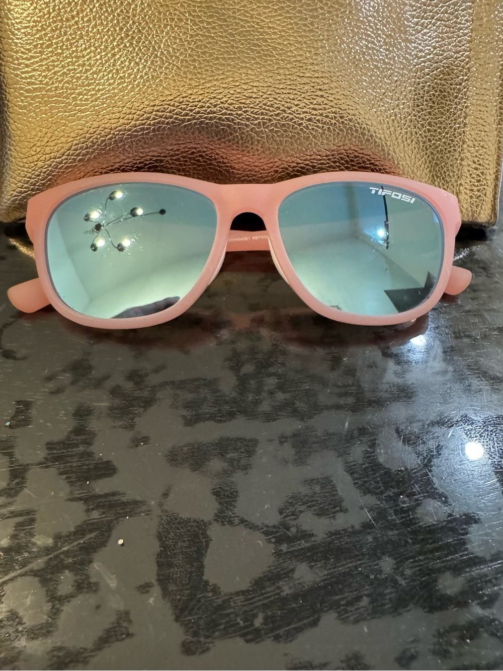 Tifosi Pink Sunglasses with Blue Mirrored Lenses